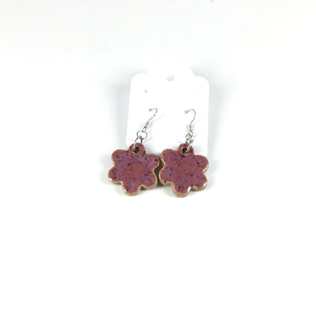 Handmade Ceramic Flower Pendant Earings