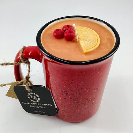 Cranberry Orange (red camper mug) - Mug Candle - 100% Soy Wax