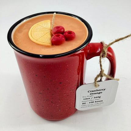 Cranberry Orange (red camper mug) - Mug Candle - 100% Soy Wax