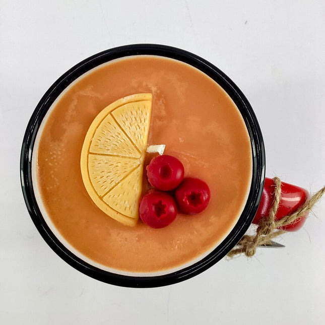 Cranberry Orange (red camper mug) - Mug Candle - 100% Soy Wax