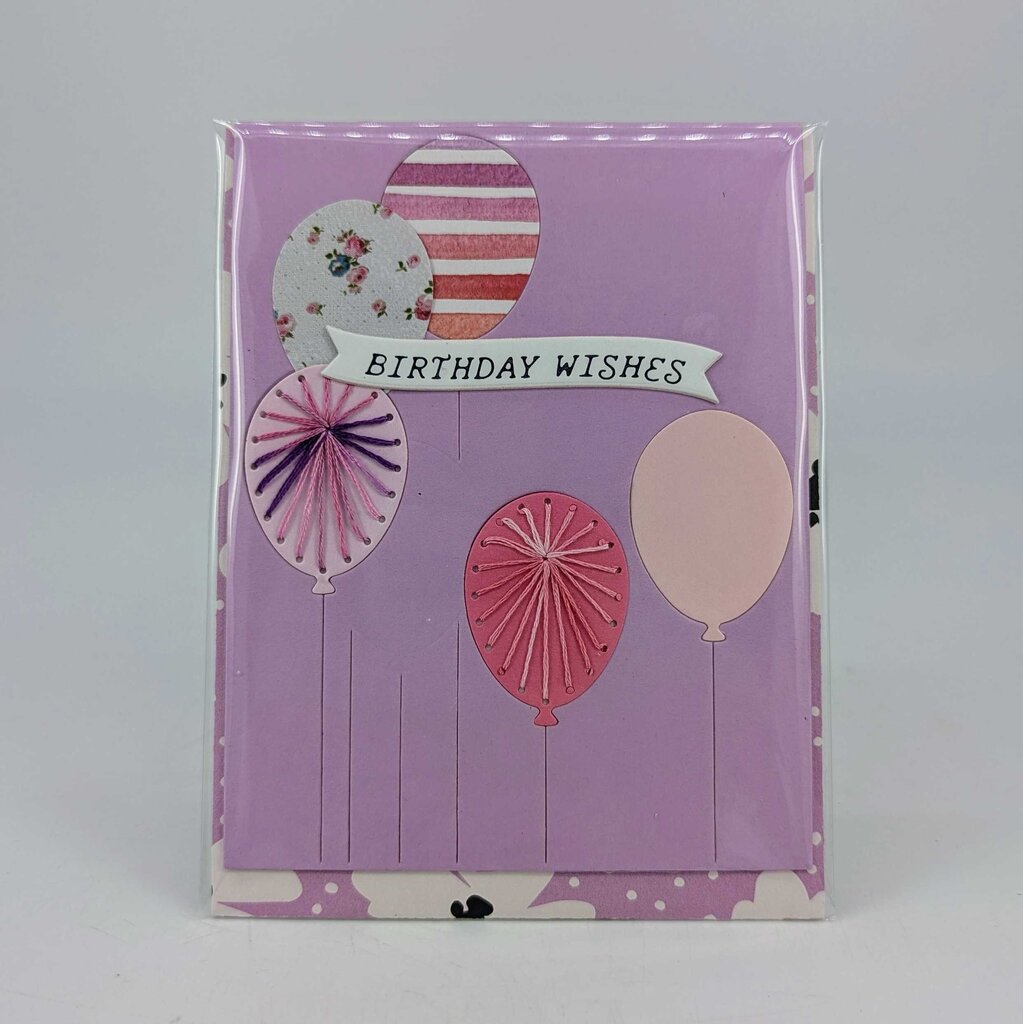 Stitched Balloon Birthday Greeting Card