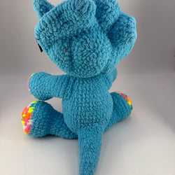 Crocheted triceratops plushie - view 3