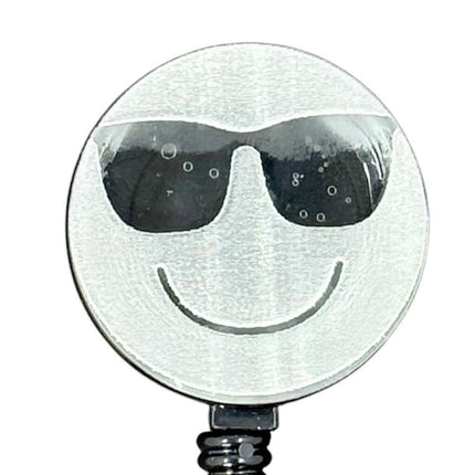 Acrylic Badge - Smiley Sunglasses - Reverse Engraved