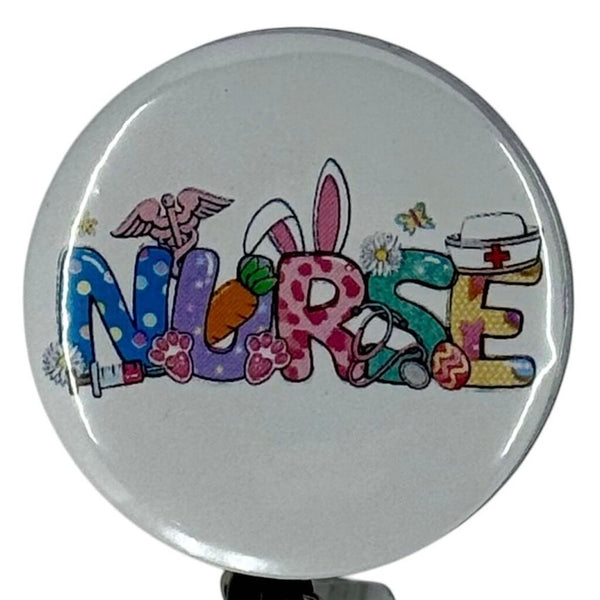 Acrylic Badge Reel - Santa Flamingo