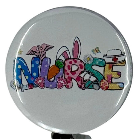 Acrylic Badge Reel - Santa Flamingo