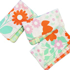 Red Teal Flowers Plaid