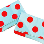 Teal Red Polka Dots