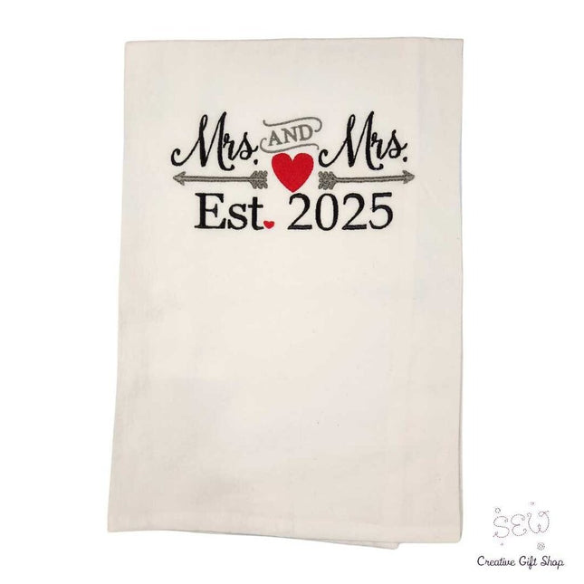 Mrs. & Mrs. Est 2025 Emboidered Towel