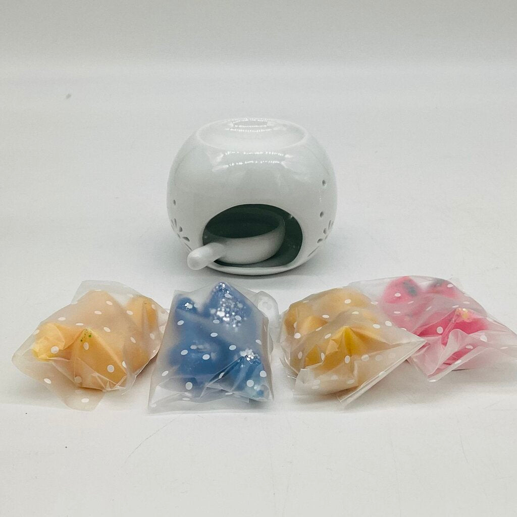 Ceramic Wax Melt Warmer & Soy Wax Melts Set - Mini Circle