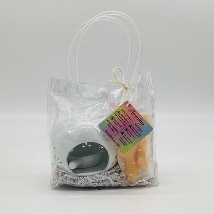 Ceramic Wax Melt Warmer & Soy Wax Melts Set - Mini Circle