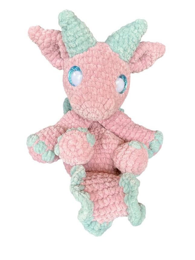 Crocheted dragon snuggler stuffie