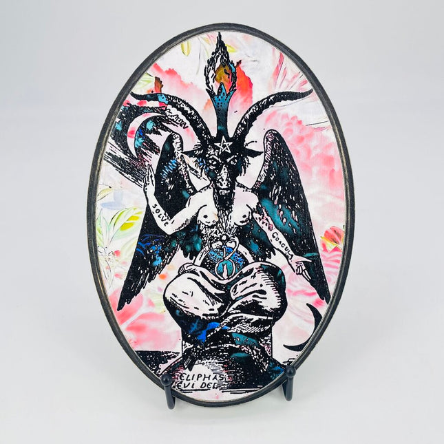Floral baphomet plaque ( pink)