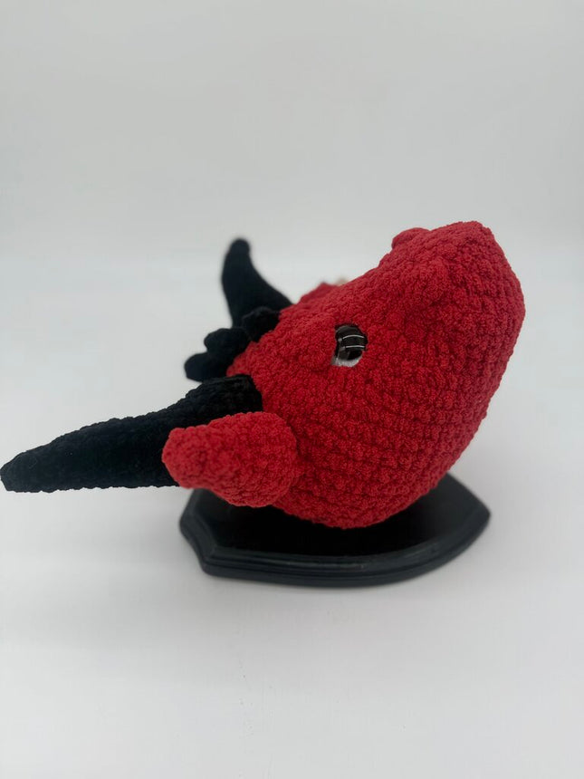 Crocheted dragon head plaque