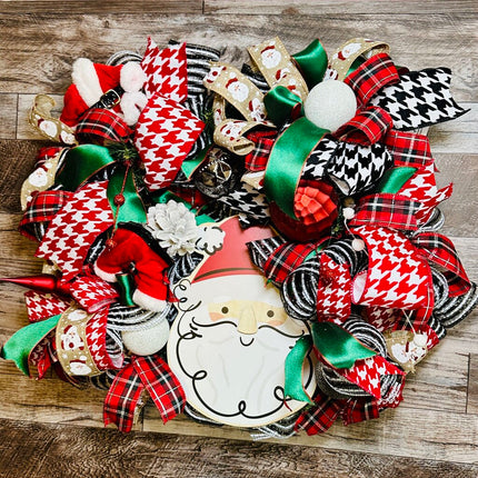 Whimsical Santa Christmas Wreath