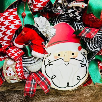 Whimsical Santa Christmas Wreath