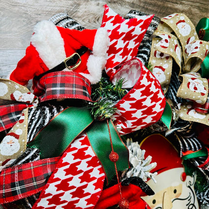 Whimsical Santa Christmas Wreath