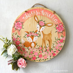 WOODLAND FOX & DEER NURSERY SIGN - view 4