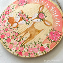 WOODLAND FOX & DEER NURSERY SIGN - view 2
