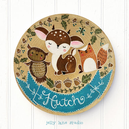 WOODLAND DEER FOX & OWL NURSERY SIGN