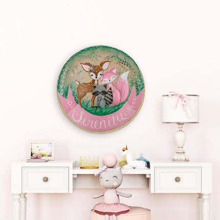 WOODLAND NURSERY NAME SIGN FOR GIRL