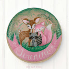 natural wood, pinks, greens, custom colors available