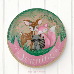 WOODLAND NURSERY NAME SIGN FOR GIRL - view 1