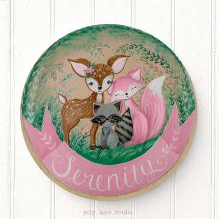 WOODLAND NURSERY NAME SIGN FOR GIRL