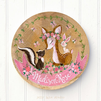 WOODLAND ANIMALS NAME SIGN FOR GIRL