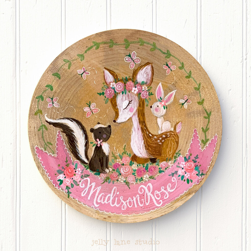 WOODLAND ANIMALS NAME SIGN FOR GIRL