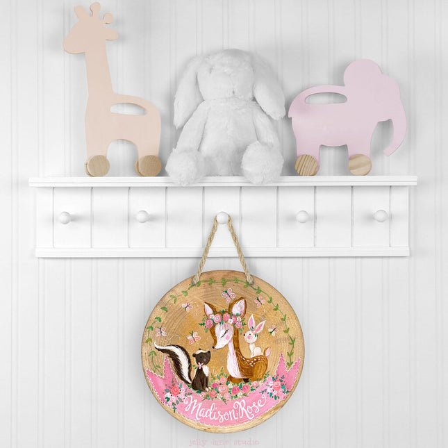 WOODLAND ANIMALS NAME SIGN FOR GIRL