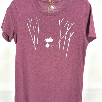 Women's Fitted Mouse in Forest Burgundy