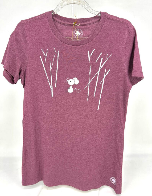 Women's Fitted Mouse in Forest Burgundy