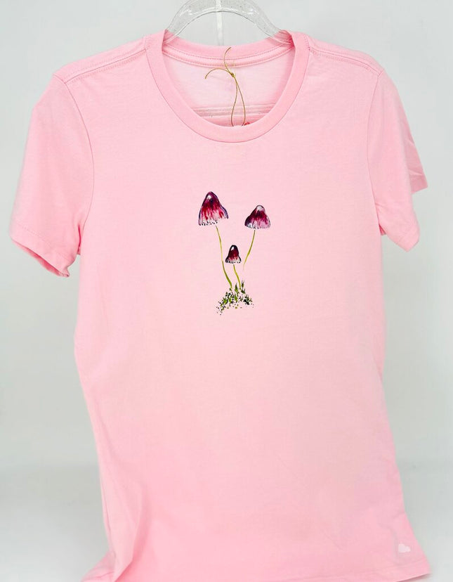 Women's Fitted Three Mushrooms Purple - Color Pink