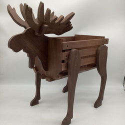 Wooden Moose Planter - view 2