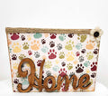 Shelf sitter- Paw prints decoupage (Home)