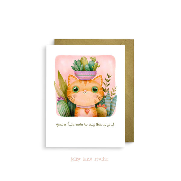 CACTUS KITTY THANKYOU CARD