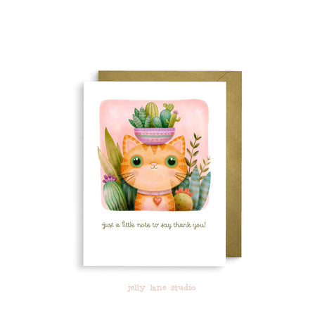 CACTUS KITTY THANKYOU CARD