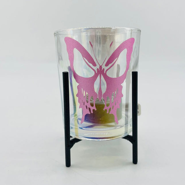 Skull butterfly candle holder