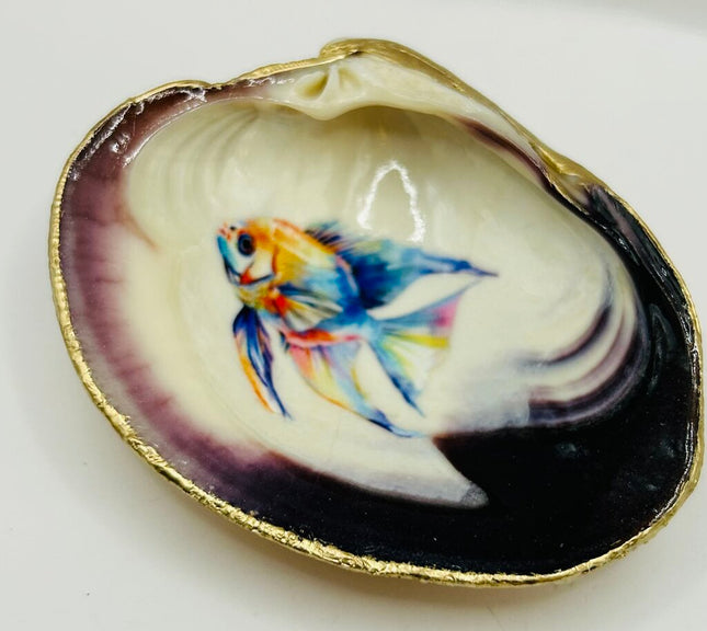 Colorful Fish on Quahog with Wampum (Cape Cod, MA)