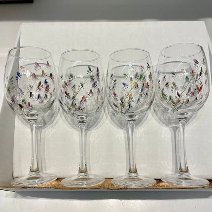 Butterfly wine glass set
