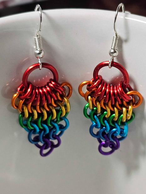 Rainbow Fan Earrings
