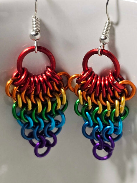 Rainbow Fan Earrings