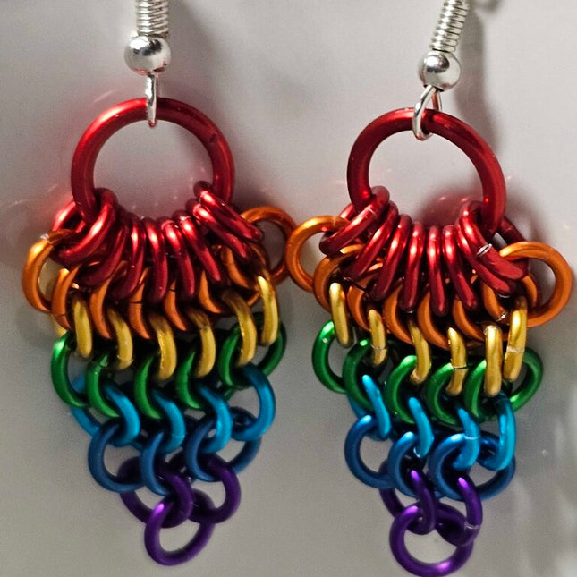 Rainbow Fan Earrings