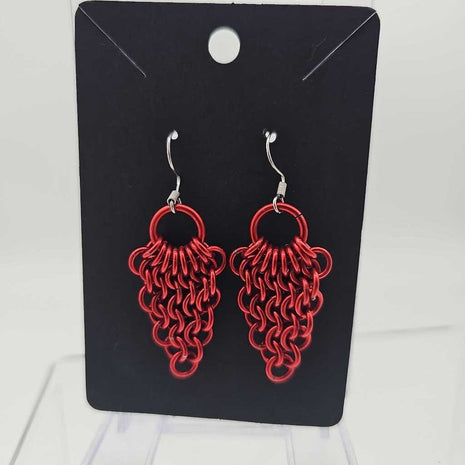 Red Fan Earrings
