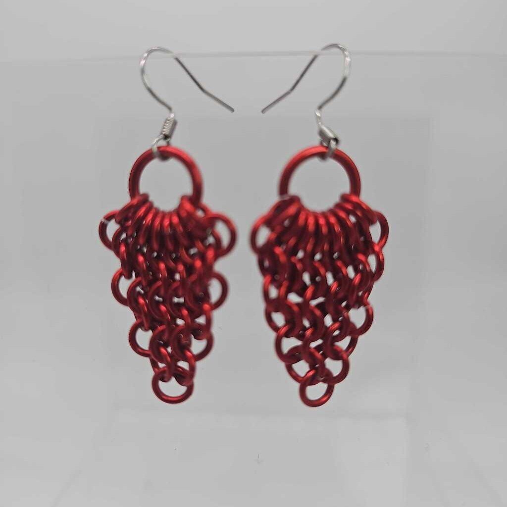 Red Fan Earrings