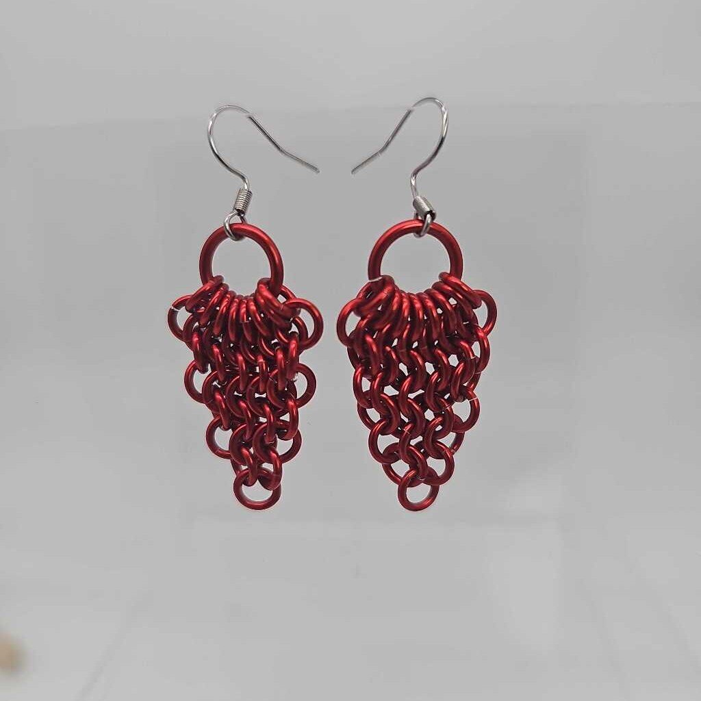 Red Fan Earrings