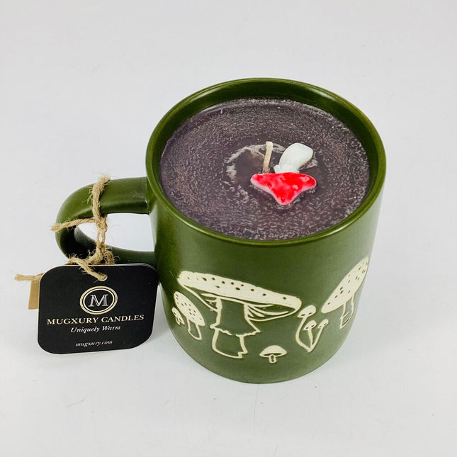 Mushroom Patch (green mushroom mug) - Mug Candle - 100% Soy Wax