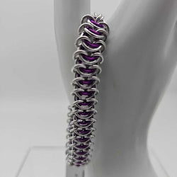 8" Silver Purple Vertebrae Bracelet - view 1