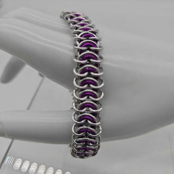 8" Silver Purple Vertebrae Bracelet - view 2