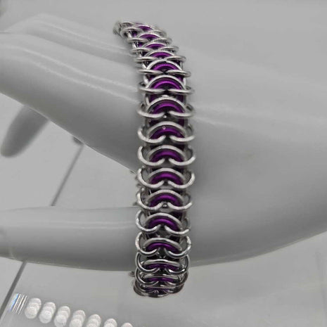 8" Silver Purple Vertebrae Bracelet